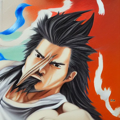 Prompt: yasuo vs yone, oil paint