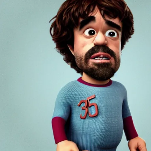 Prompt: peter dinklage as a pixar character