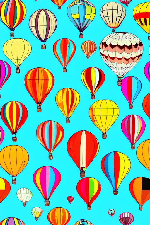 Prompt: repeating seamless retro pixel pattern of hot air balloons in beautiful sky, colourful, symmetrical, repeating 35mm photography, ultra fine detail, 4k high definition, bold