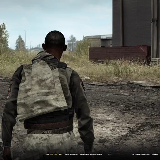 Prompt: obama as a dead body in escape from tarkov, gameplay screenshot, ingame