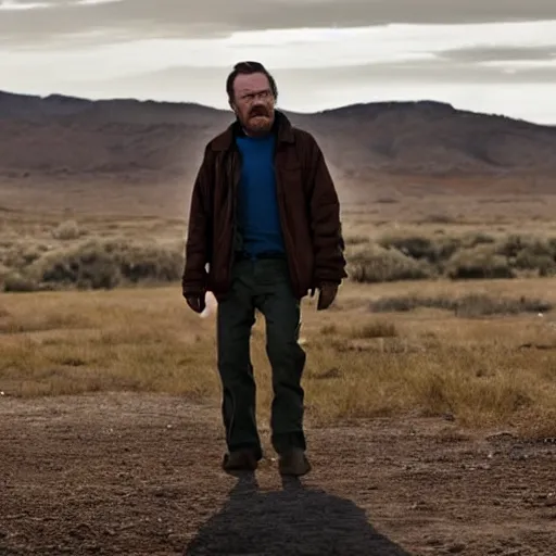 Image similar to Live Action Still of Bryan Cranston dressed as and playing Jesse Pinkman in Breaking Bad, real life, hyperrealistic, ultra realistic, realistic, highly detailed, epic, HD quality, 8k resolution, body and headshot, film still