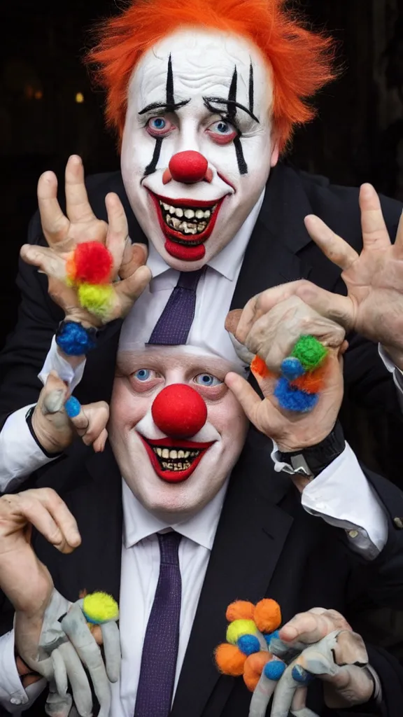 Image similar to boris johnson as a clown