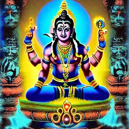 Prompt: Shiva Hindu god of destruction, guest appearance on blue's clues