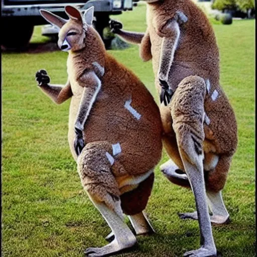 Image similar to dwayne johnson is a kangaroo man!!