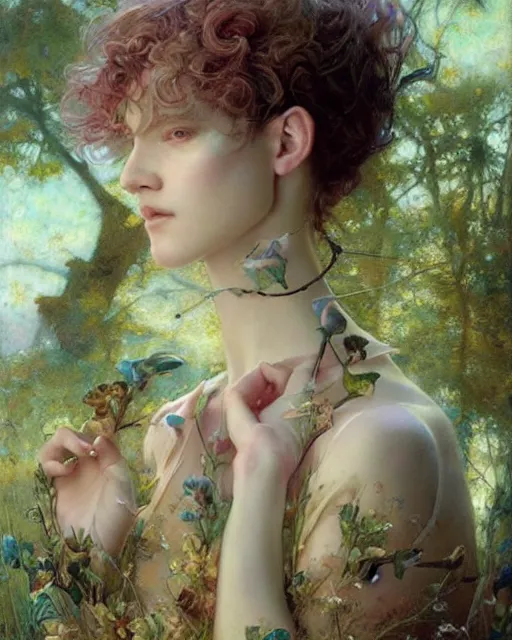 Image similar to a beautiful fairy, oil painting, by Edgar Maxence and Ross Tran and Michael Whelan