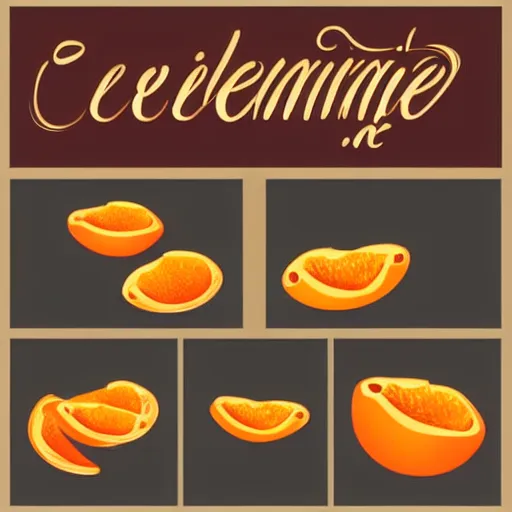 Prompt: beautiful clementine fruit flat unshaded vector art logo, company logo, simple