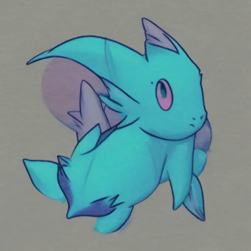 Image similar to Vaporeon sleeping, Vaporeon if pink coloured