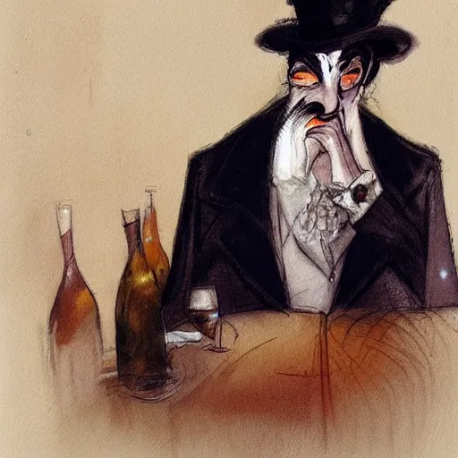 Image similar to the drunk french baron by peter de seve