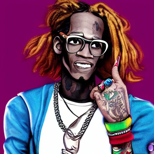 Prompt: young thug, as a disney pixar character
