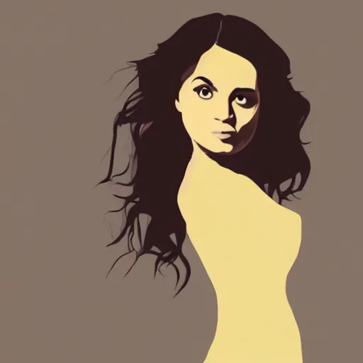 Prompt: an illustration of a norah jones long hair, digital art