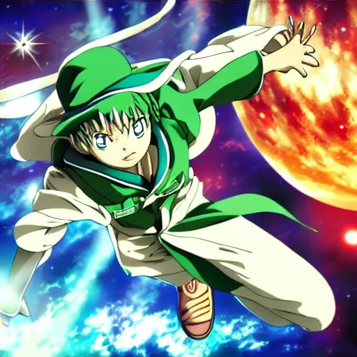 Image similar to meruem from hunter x hunter anime punching a planet, anime key visual, pixiv