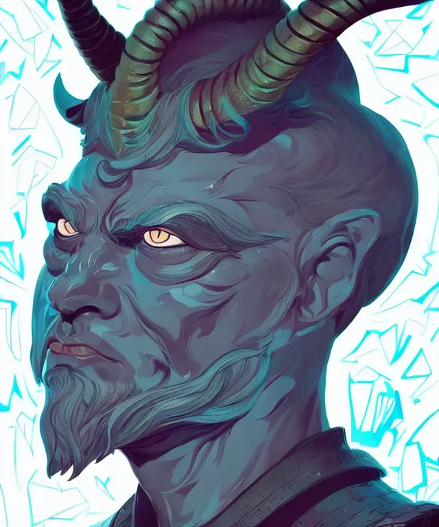 Image similar to a portrait of zeus with horns, fantasy, elegant, digital painting, artstation, concept art, matte, sharp focus, illustration, art by josan gonzalez