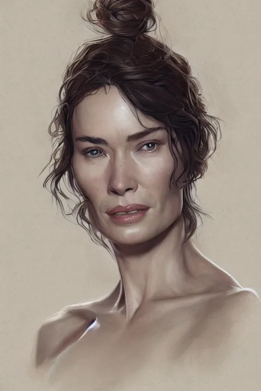 Image similar to lena headey, anatomy, only two hands, highly detailed, digital painting, artstation, concept art, smooth, sharp focus, illustration, unreal engine 5, 8 k, art by art by artgerm and greg rutkowski and edgar maxence