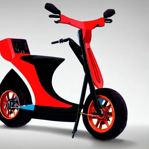 Image similar to A limited edition cyber scooter from Z Labs with turbo boost and a surreal geometric design. Future scooter design from the year 3100