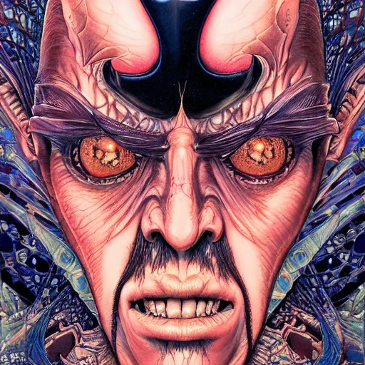 Prompt: portrait closeup of crazy jafar, symmetrical, by yoichi hatakenaka, masamune shirow, josan gonzales and dan mumford, ayami kojima, takato yamamoto, barclay shaw, karol bak, yukito kishiro