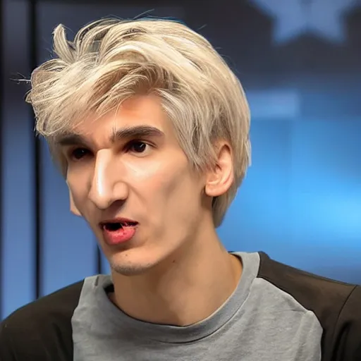 Image similar to xqc, big long nose, underbite
