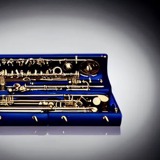 Prompt: an incredible new saxophone instrument that plays the jazziest music in the galaxy