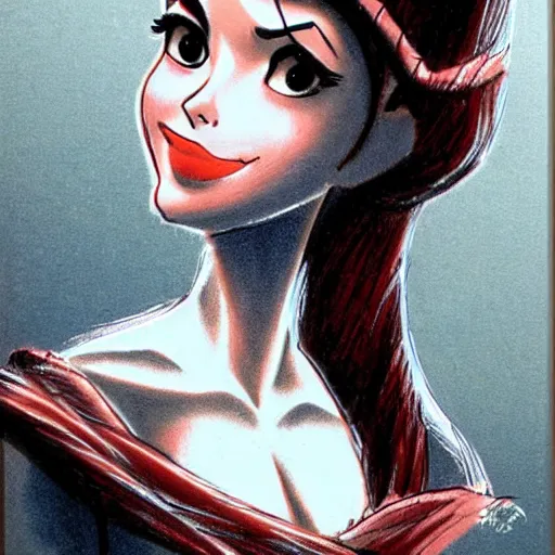 Image similar to milt kahl sketch of victoria justice with tendrils hair style as princess padme from star wars episode 3