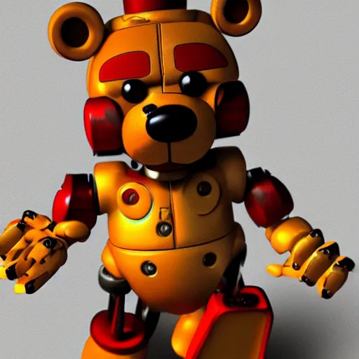 Image similar to freddy fazbear, robot, animatronic, realistic, detailed, artstation