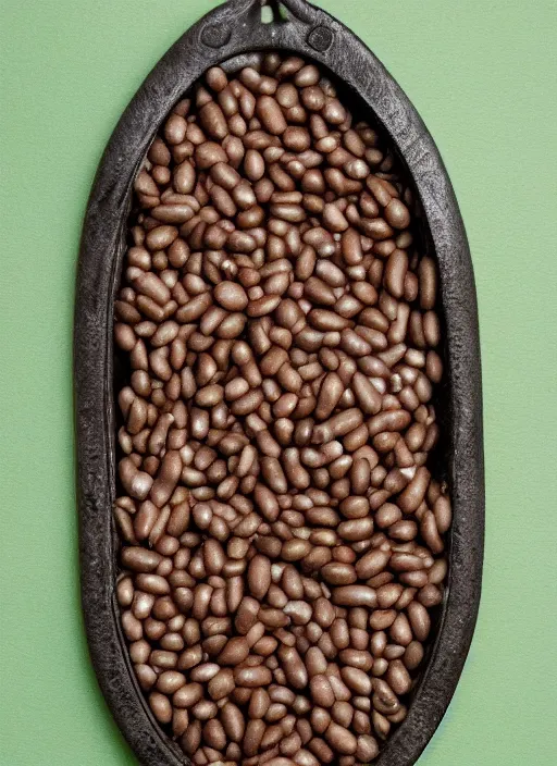 Prompt: a figure made of beans