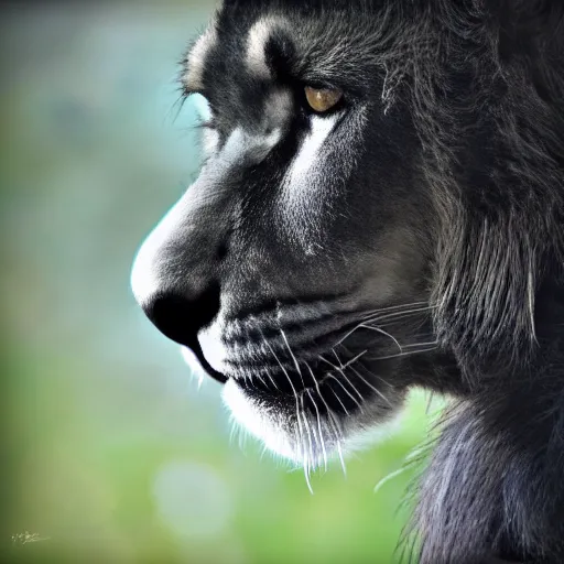 rare black lion