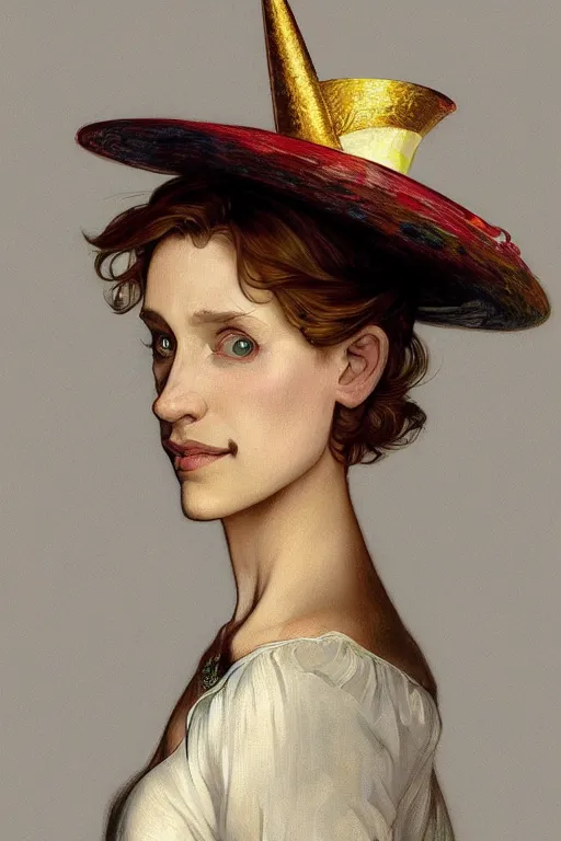 Image similar to ultra realistic illustration, vincent van goh wearing a party hat, elegant, highly detailed, digital painting, concept art, smooth, sharp focus, illustration, art by artgerm and greg rutkowski and alphonse mucha