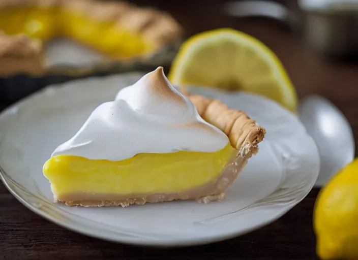 Prompt: lemon meringue pie, surreal, 8 k, bizarre, sharp, strange, high clarity, very detailed,