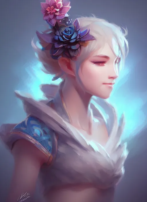 Image similar to cute little dragon,, black gold light blue, flowers diamonds, highly detailed, artgerm, cushart krenz, artstation, soft light, sharp focus, illustration, character design, concept art