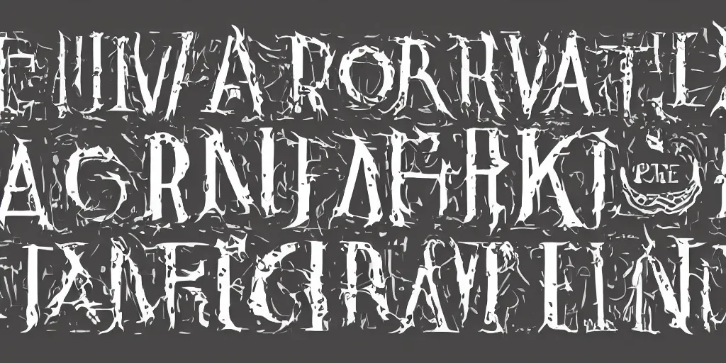 Prompt: accurate vector font serif horror themed, whole alphabet