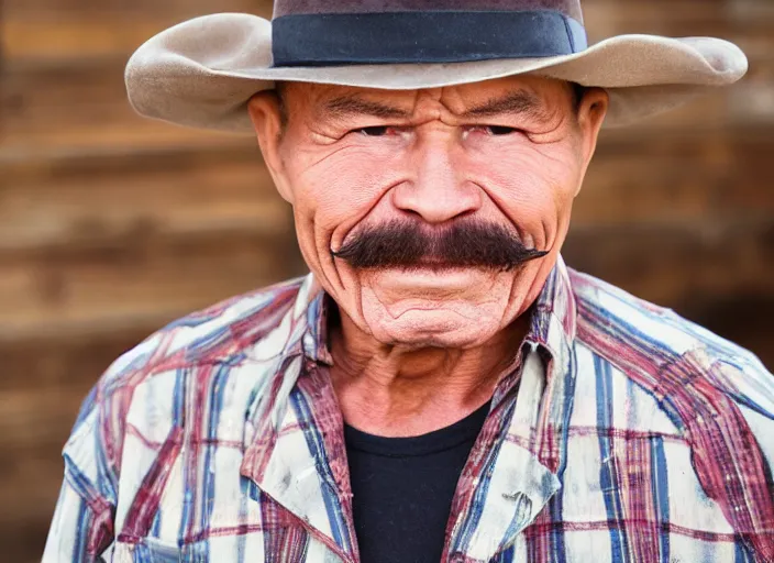 Image similar to photo still of charles bronson at the county fair!!!!!!!! at age 5 6 years old 5 6 years of age!!!!!!!! riding a small pony, 8 k, 8 5 mm f 1. 8, studio lighting, rim light, right side key light