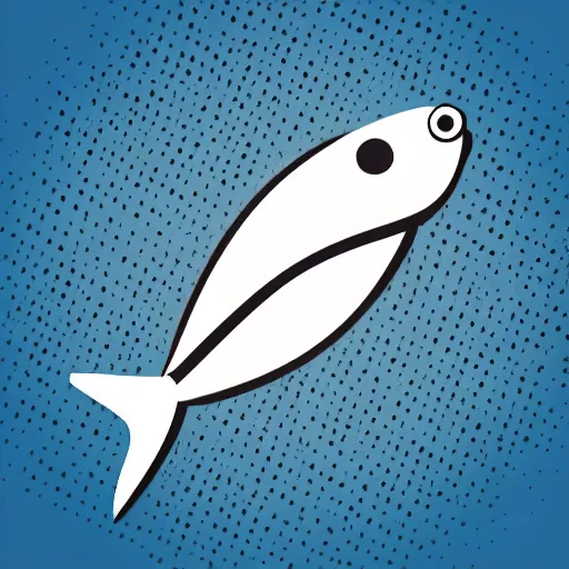 Prompt: minimal fish twitter banner, positive & negative space, vector art, digital art, portrait, 4 k, 8 k, sharp focus, smooth, illustration, concept art, music artist