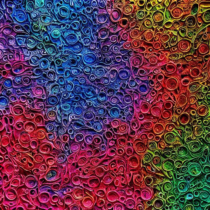 Image similar to melted crayons, ray tracing, psychedelic, intricate, very complex, textured, photography