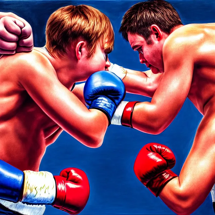 Prompt: young elton john fighting someone with his fists, realistic, very coherent, hyper realism, high detail, 8 k