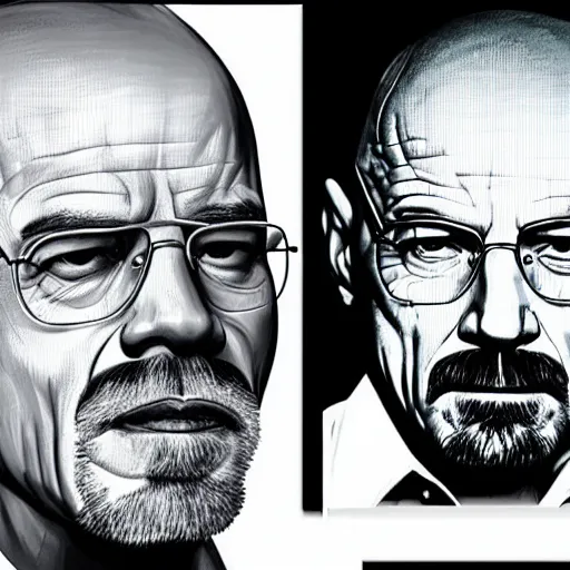 Image similar to Obama as Walter White in Breaking Bad, realistic, greyscale