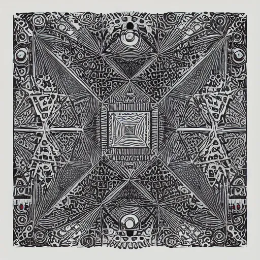 Image similar to “geometrically incomprehensible surreal order of cubes, extremely high detail, photorealistic, intricate line drawings, painted cube spaces, dotart, album art in the style of James Jean”