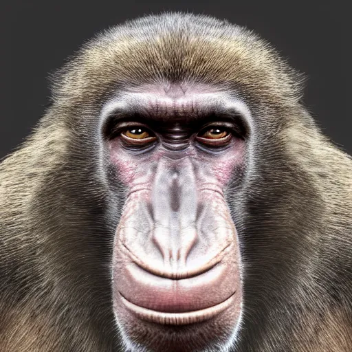 Image similar to hyperrealistic dslr film still of arnold schwarzenegger disguised as ( ( baboon ) ), stunning 8 k octane comprehensive 3 d render, inspired by istvan sandorfi & greg rutkowski & unreal engine, perfect symmetry, dim volumetric cinematic lighting, extremely hyper - detailed, incredibly real lifelike attributes & flesh texture, intricate, masterpiece, artstation, stunning