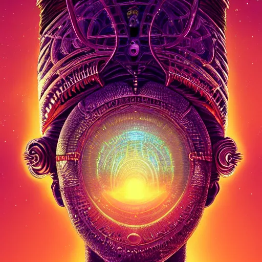 Image similar to highly detailed portrait of an african neon egyptian goddess, intricate alien technology, stephen bliss, unreal engine, fantasy art by greg rutkowski, loish, rhads, ferdinand knab, makoto shinkai and lois van baarle, ilya kuvshinov, rossdraws, tom bagshaw, global illumination, radiant light, detailed and intricate environment