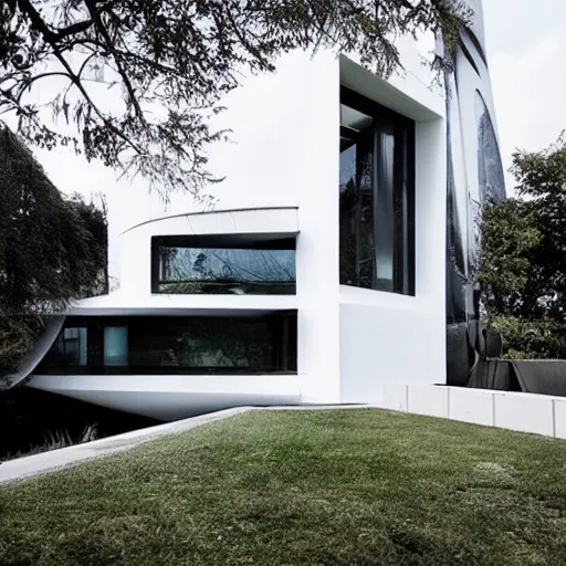 Image similar to house designed by zaha hadid