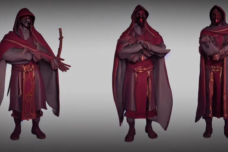 Image similar to cultist wearing robe, paladins, unreal engine, 3 d render,