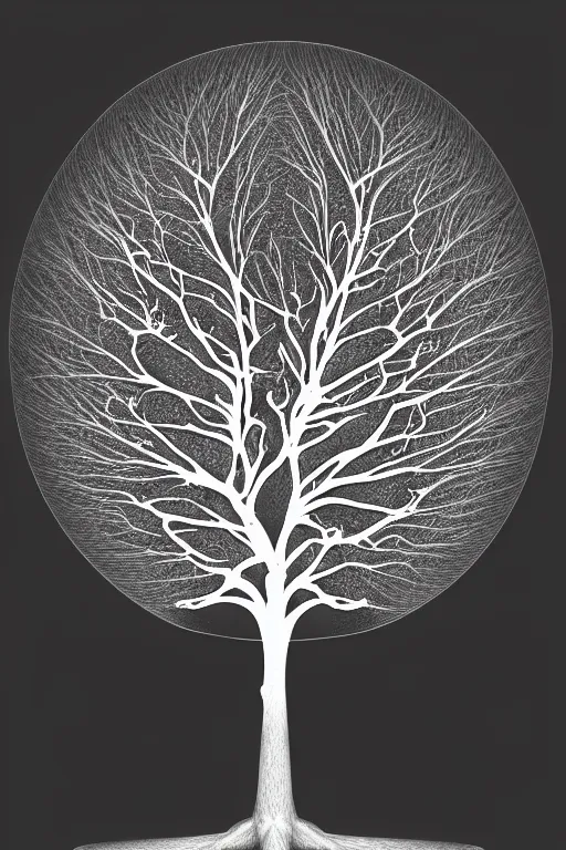 Prompt: a tree, x - ray, elegant, highly detailed, smooth, sharp focus, artstation