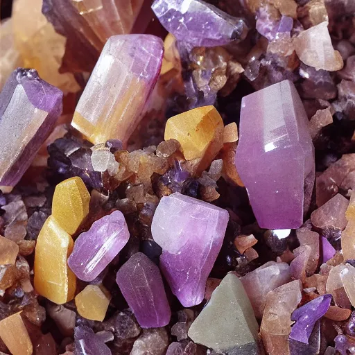 Prompt: wulfenite amethyst crystals