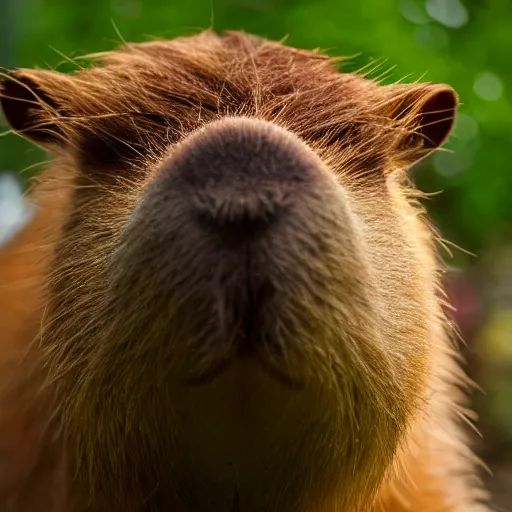 Image similar to capybara shaves mustache