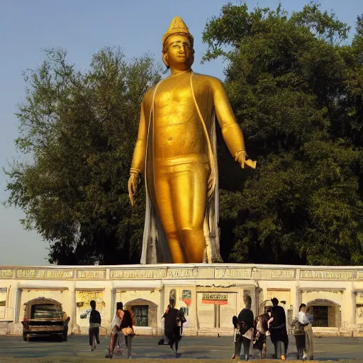 Prompt: the world largest statue professional photograph