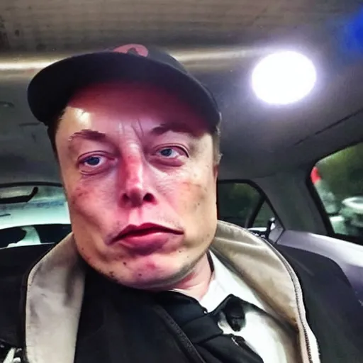 Prompt: bodycam footage of a homeless elon musk going crazy and scamming people, new york streets, wide angle, fisheye, uhd, 4 8 0 p, bodycam, paparazzi, bad quality, pov