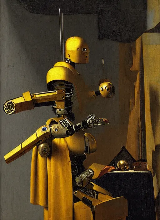 Image similar to robot warrior by Johannes Vermeer