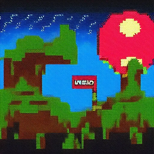 Image similar to end of the world, pixel art