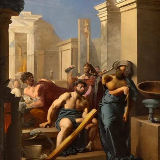 Image similar to Hephaestus at the Forge by Guillaume Coustou the Younger (Louvre)