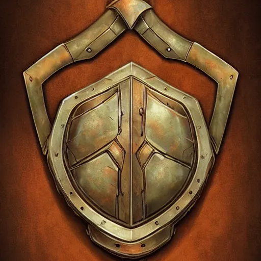 Image similar to an iron turtle shell with crossed swords, fantasy tavern sign, artgerm, highly detailed