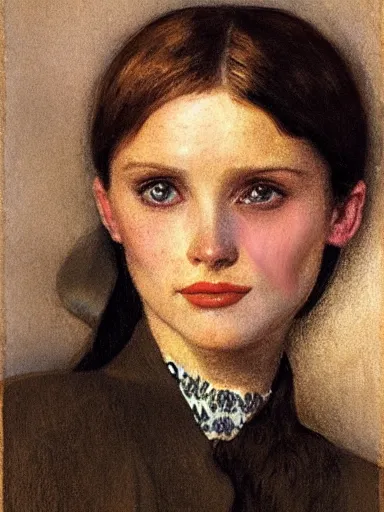 Prompt: portrait of abbey lee by george clausen