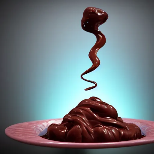 Prompt: 3 d model cgi liquid chocolate tornado splash 3 d render, global illumination, hdri, redshift render, ultra glossy surreal concept art, cinematic, 4 k